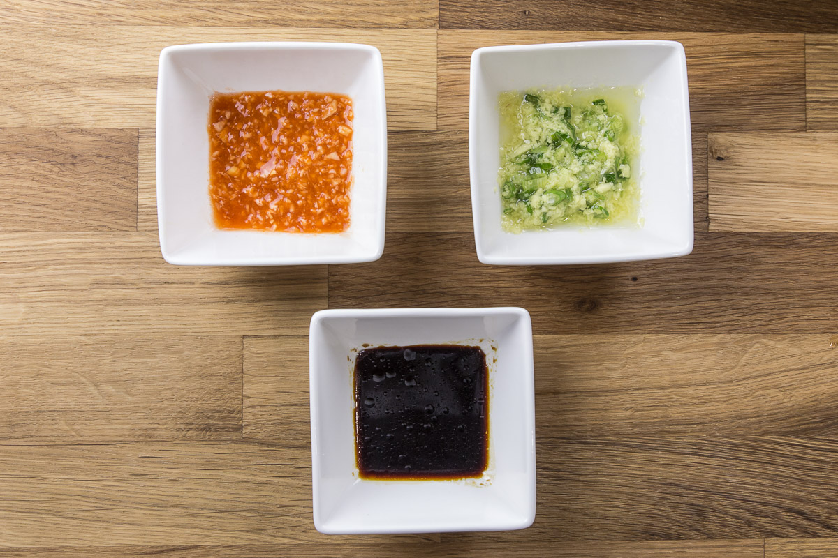 Hainanese Chicken Rice sauces